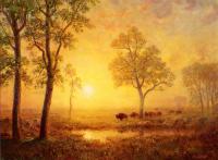 Bierstadt, Albert - Sunset on the Mountain